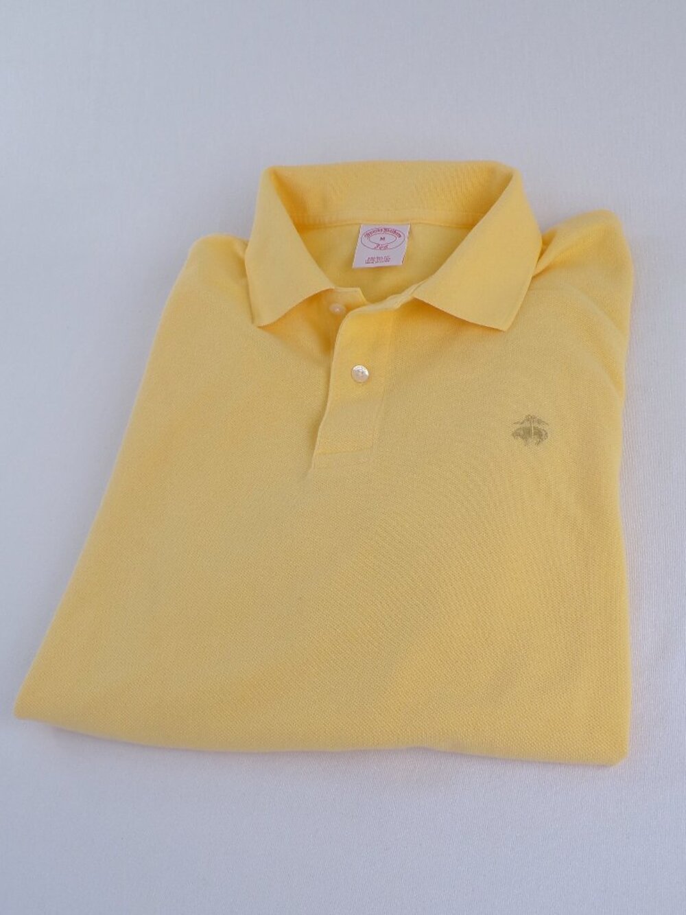 Brooks Brothers 346 Men's Polo Size M Yellow | Original Fit-Pique Cotton-Preppy